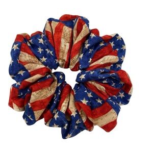 Source Unknown Red and White Hair Scrunchie